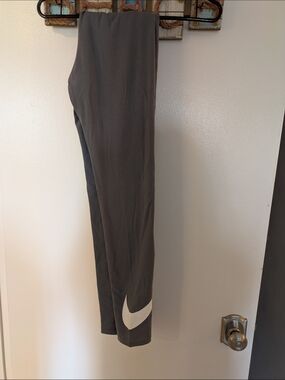 Nike Light Gray Leggings with White Swoosh